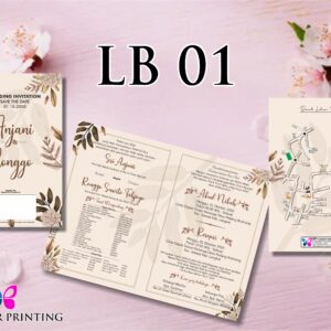 Undangan Lipat Buku Full Color Bahan Tik 210 Gr
